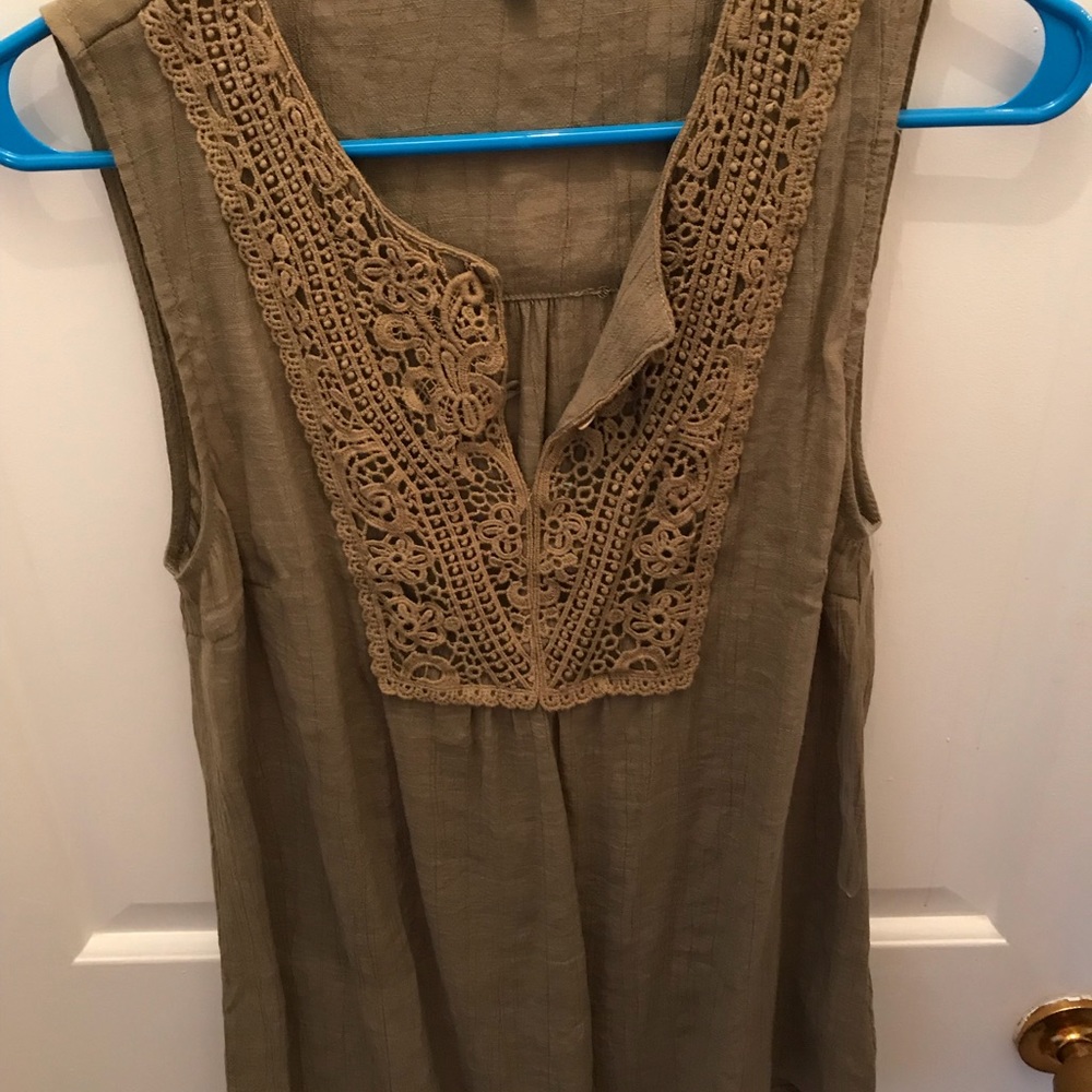Army Green Tank with Lace detailing!